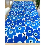 Marimekko Unikko Tablecloth, Blue Poppy Print Curtain Panel, Floral Cover. Fixed Price $177.82.