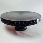 Vtg Le Smith Ruby Red Glass Pedestal Cake Stand Hobnail Made In Usa 11. Fixed Price $46.99.