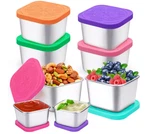 8PACK 6OZ Stainless Steel Snack Containers For Kids Easy Open Silicone Lids. Fixed Price $17.99.