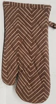 Kitchen Jumbo Cotton Oven Mitt, 13", White Zigzags Brown,reversible,beehive. Fixed Price $8.99.