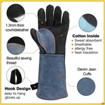 Welding Gloves Heat Fire Resistant Leather Grill Bbq Blacksmith Work New. Fixed Price $19.99.