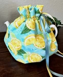 New Lemon Print Cotton Teapot Cozie Cover Yellow Aqua Reversible Kitchen Summer. Fixed Price $22.85.
