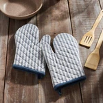 Vhc Sawyer Mill Blue Ticking Oven Mitt Set Of 2 Farmhouse. Fixed Price $18.95.