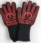 Weedabest Men's Black Red Bbq Professional Cooking Oven Mitts Gloves One Size. Fixed Price $9.00.