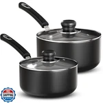 Utopia Kitchen Nonstick Saucepan Set, Cooking Pots With Lids, 1 Quart And 2. Fixed Price $56.99.