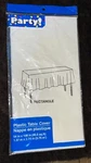 New White Plastic Table Cover Rectangle Disposable Party 108 X 54 Inch. Fixed Price $6.64.