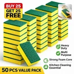 50PCS Magic Cleaning Sponges Heavy Duty Double-sided Kitchen Dish Pot Scrub Pads. Fixed Price $5.99.