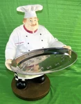 Fat Chef Serving Platter Tray French Italian Tuscan Bistro Kitchen Figure 18.5"H. Fixed Price $150.00.