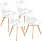 Set Of 4 Mid Century Modern Dsw Dining Side Chair Wood Legs. Fixed Price $55.99.