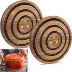 2 Pcs Magnetic Wooden Trivets For Hot Pots And Pans, Heat Resistant Acacia. Fixed Price $35.99.