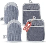 Casa Platino 4-PIECE Silicone Oven Mitts & Pot Holders Heat-resistant. Fixed Price $19.93.