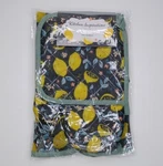 Kitchen Inspirations Set Of Three : Apron Oven Mitt Pot Holder Lemons. Fixed Price $14.99.