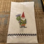 Mackenzie Childs Home Sweet Gnome Thistle Linen Guest Towels- Set Of 2 New. Fixed Price $58.95.