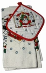 Vintage Christmas Set Pot Holder & Tea Towel New Santa Claus Art Kitchen. Fixed Price $11.99.