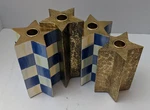 Mackenzie Childs Royal-check Star-shape Candle-holder 7.5" Tall. Fixed Price $114.99.