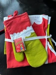 Williams Sonoma The Grinch Christmas Cloth Apron & Oven Mitt Set Adult New W/tag. Fixed Price $29.95.