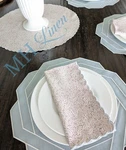 Set Of 8 + Cambridge Fern Rose Liberty London Scalloped Napkins 21" Cotton. Fixed Price $260.00.