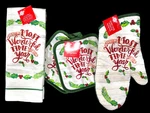 Christmas Dish Towel Mitt Pot Holders 4 Pc Set Most Wonderful Time Of The Year. Fixed Price $12.80.