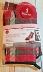 Apron Oven Mitt & Potholder Kitchen Set Adult Red Plaid Holiday Anyday. Fixed Price $14.99.