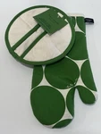 Kate Spade New York Oven Mitt & Pot Holder Set Green Dots-nwt. Fixed Price $19.00.