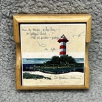 Hilton Head Lighthouse Tile Drink Coasters Harbour Town Of 4 W/ Tray. Fixed Price $11.98.